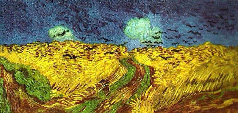 korpar flygande over sadesfalt, Vincent Van Gogh